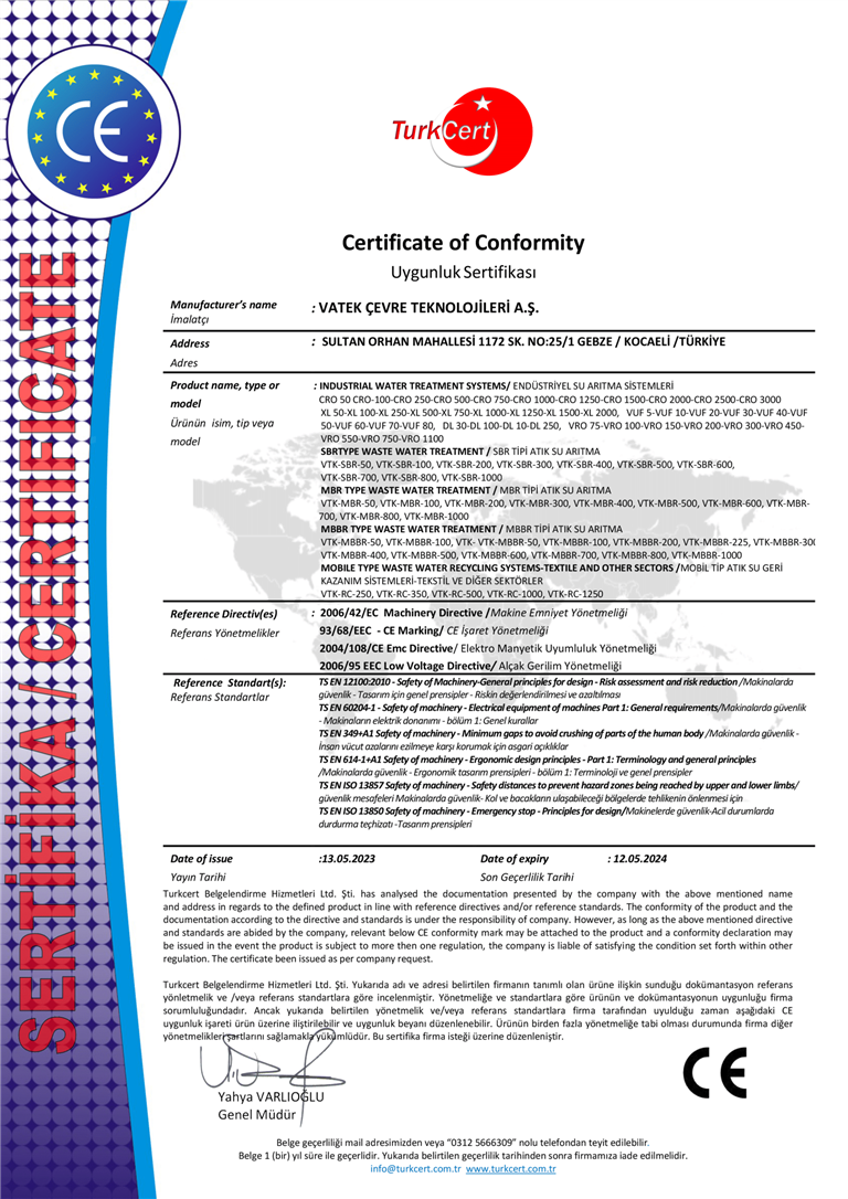 Certificate Of Conformity
